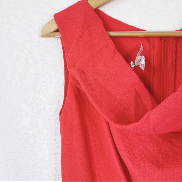 Oscar De La Renta Muted Red 100% Wool Sheath Dress - Picture 3 of 10